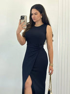 Vendedor IndicadoÁrbora Elegance - Vestido Feminino Longo de Regata, Tecido Viscolycra, Moda Elegante de Verão 2025.