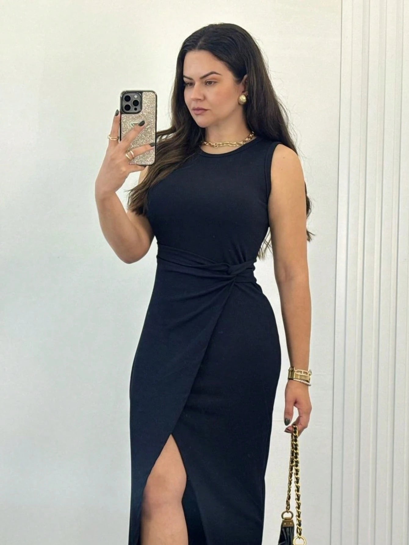 Vendedor IndicadoÁrbora Elegance - Vestido Feminino Longo de Regata, Tecido Viscolycra, Moda Elegante de Verão 2025.