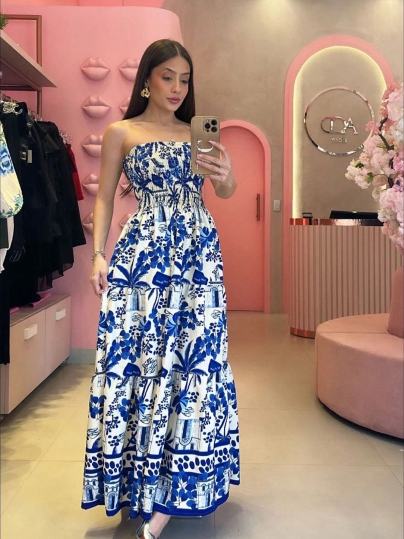 Look de Milhoes!!! Vestido Longo Tomara que Caia Estampado Floral