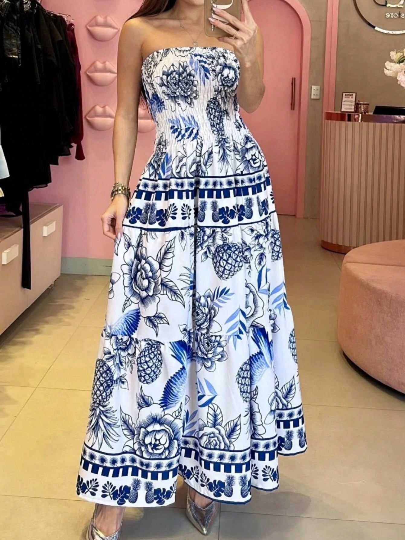 Look de Milhoes!!! Vestido Longo Tomara que Caia Estampado Floral