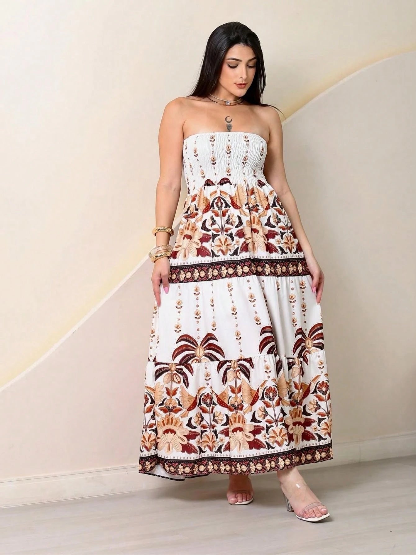 Look de Milhoes!!! Vestido Longo Tomara que Caia Estampado Floral