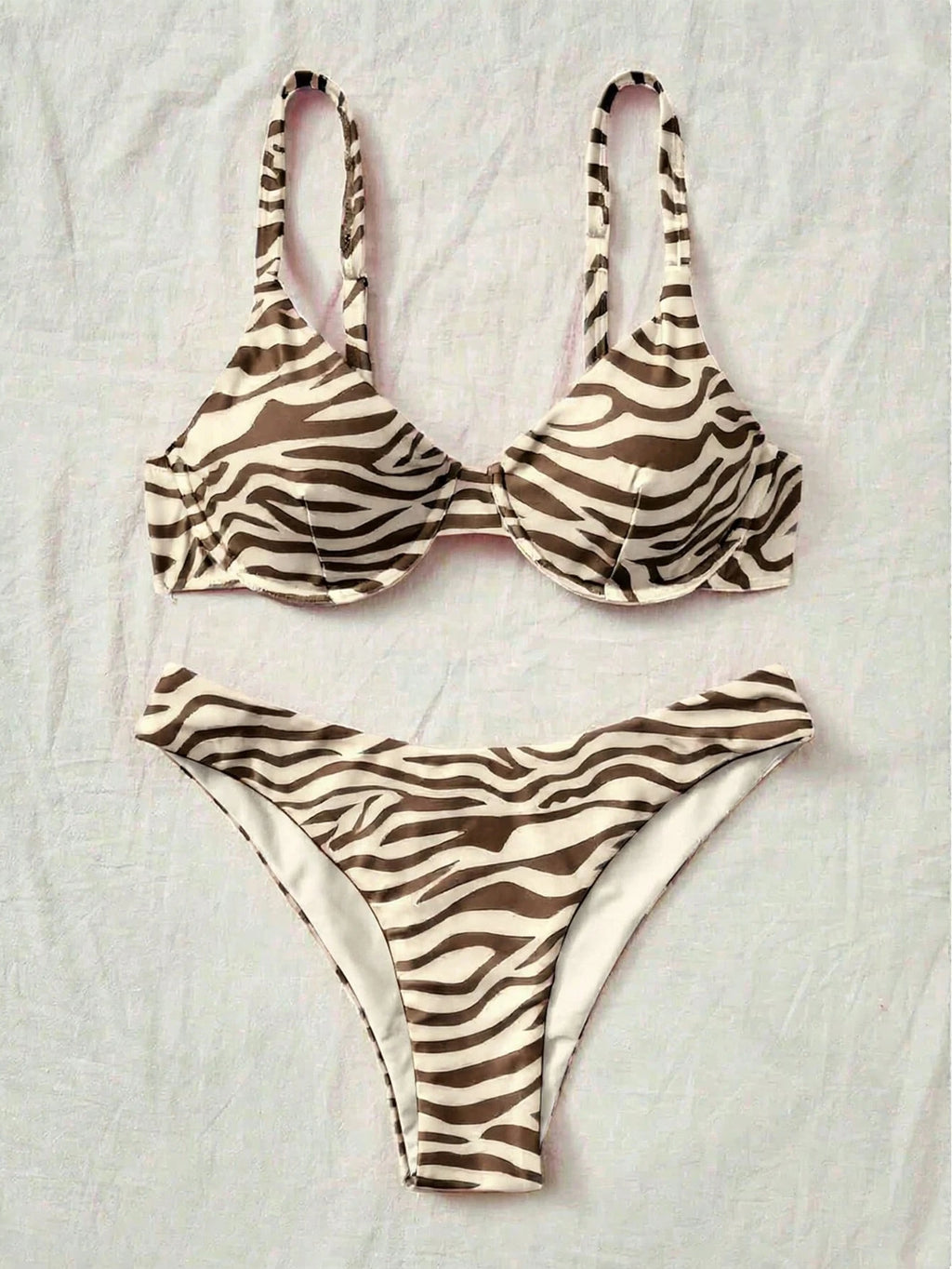 Swim Vcay Maiô Bikini Listrado de Zebra Verde Menta, Roupa de Banho Sexy para Verão