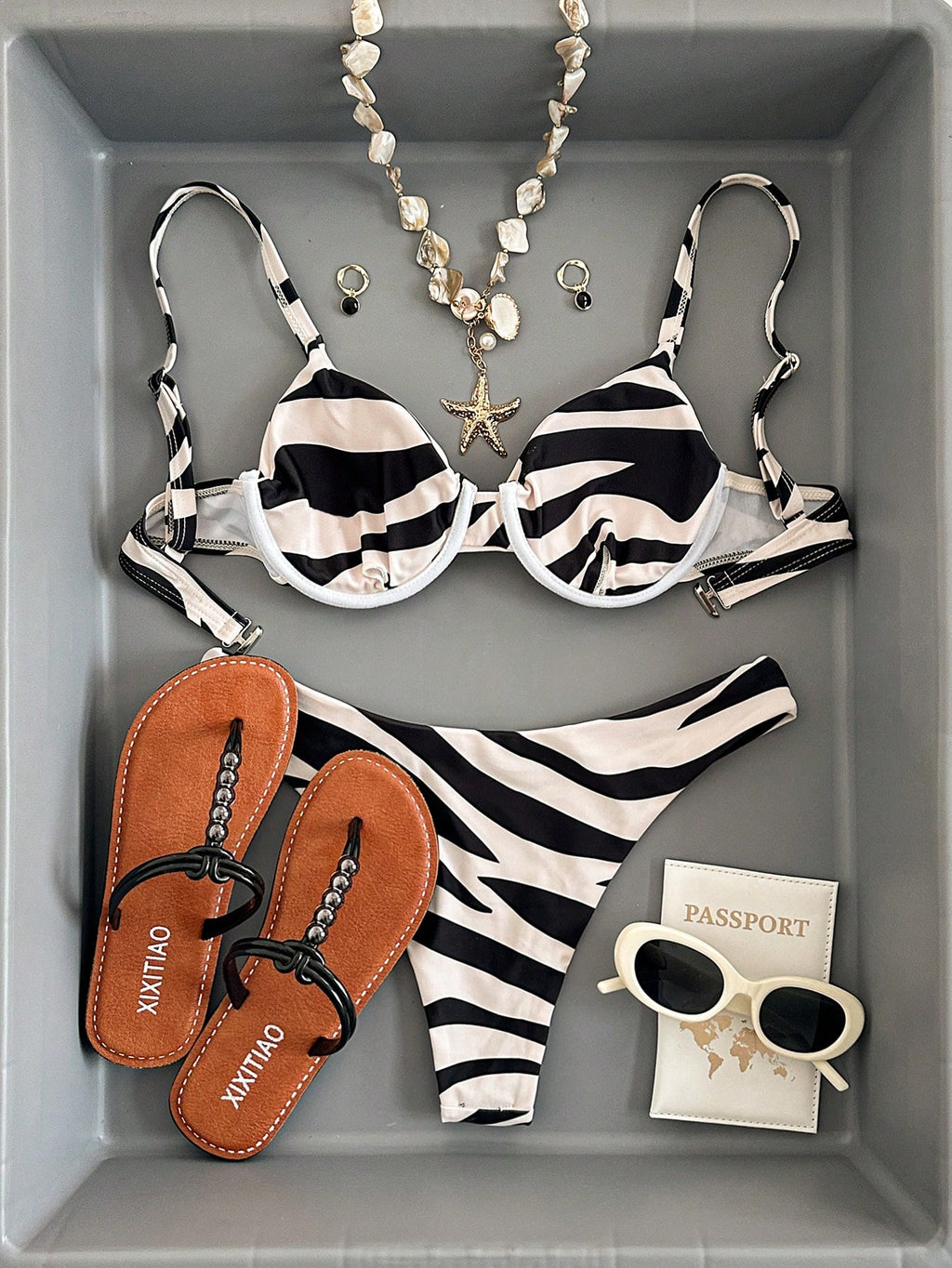 Swim Vcay Maiô Bikini Listrado de Zebra Verde Menta, Roupa de Banho Sexy para Verão