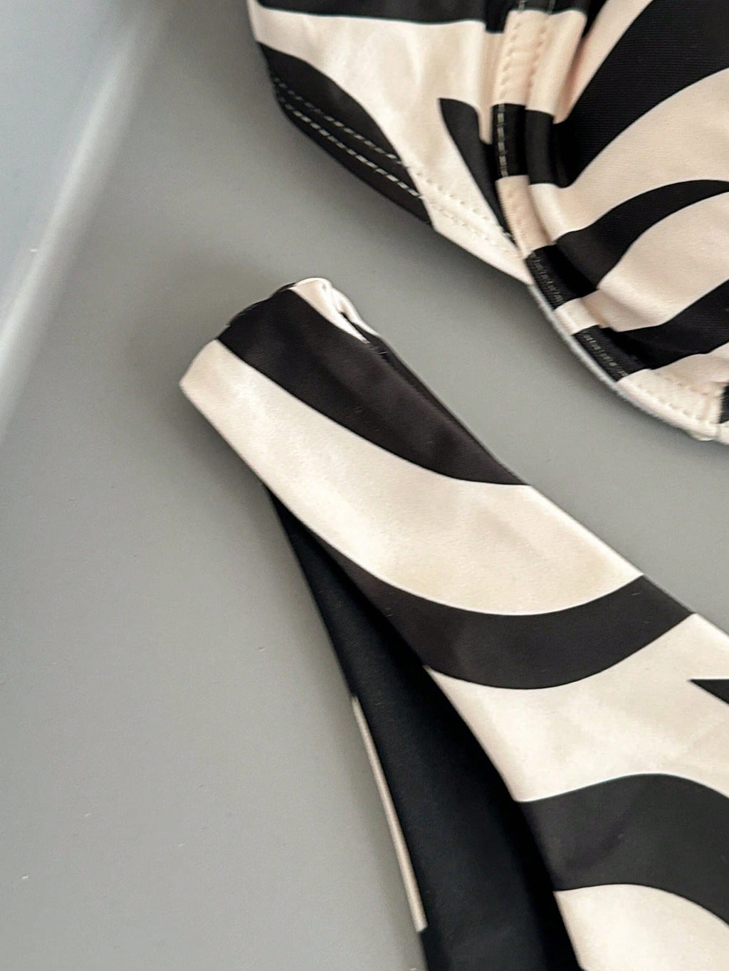 Swim Vcay Maiô Bikini Listrado de Zebra Verde Menta, Roupa de Banho Sexy para Verão