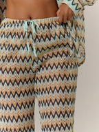 Musera Resort Calça Capa Estampada com Cintura Amarrada, Estilo Boho Ibiza, Fofa, Sexy, Férias, Praia, Maiô, Pele Quente, Listrada