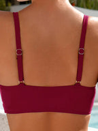 Swim Basics Conjunto de Maiô Bikini Sólido Para Mulheres, Praia de Verão