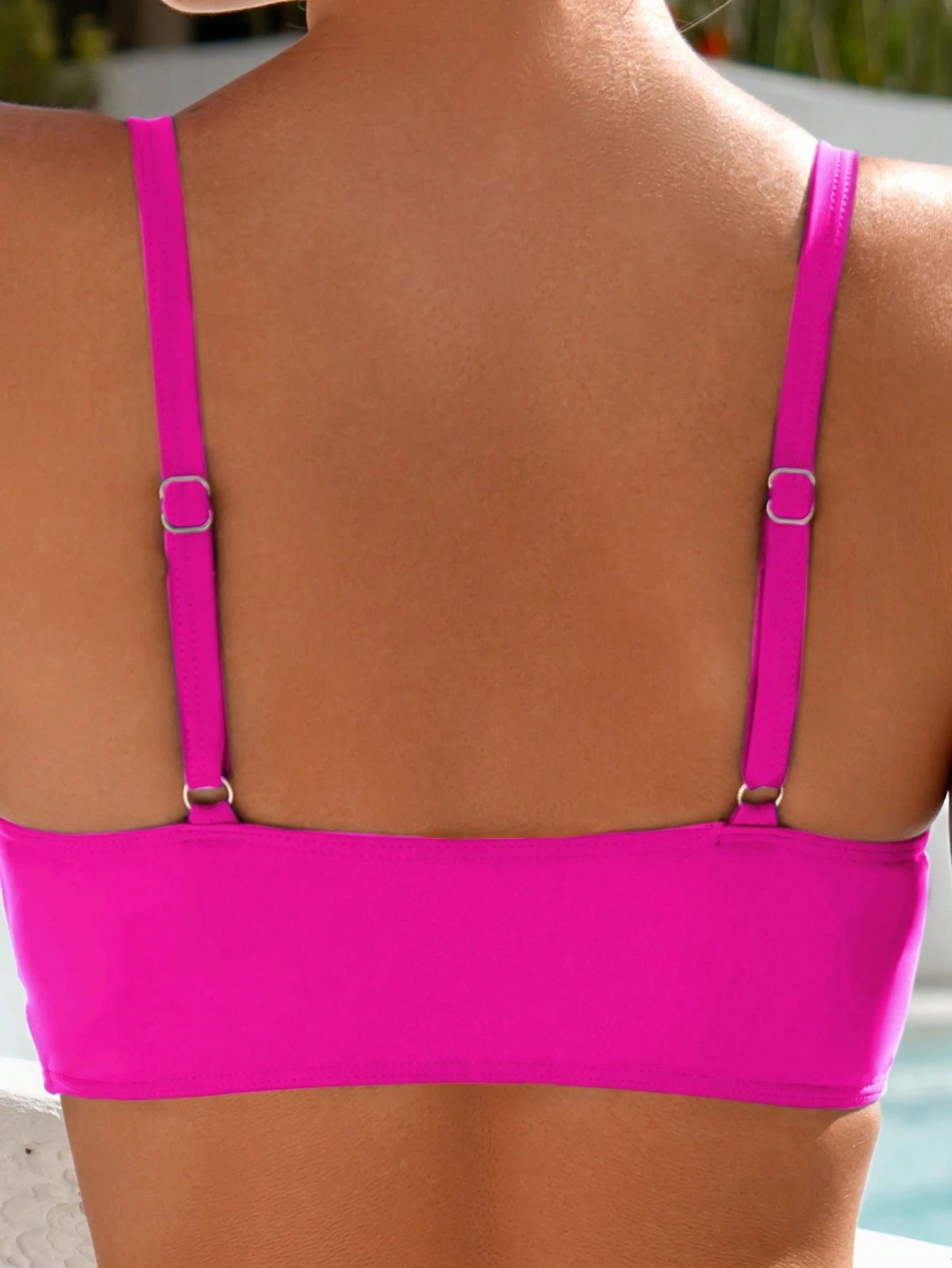 Swim Basics Conjunto de Maiô Bikini Sólido Para Mulheres, Praia de Verão