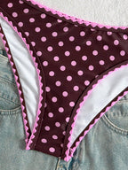 Swim Vcay Conjunto de Maiô Bikini Feminino, Tecido Especial com Design de Alça, Amarração e Costas Abertas, 2 Peças Conjunto de Praia para Férias de Verão