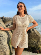 Swim Vcay Roupas de Verão para Mulheres, Vestimenta de Verão Fashionable de Cor Sólida com Recorte Vazado para Mulheres, Estilo de Férias de Verão
