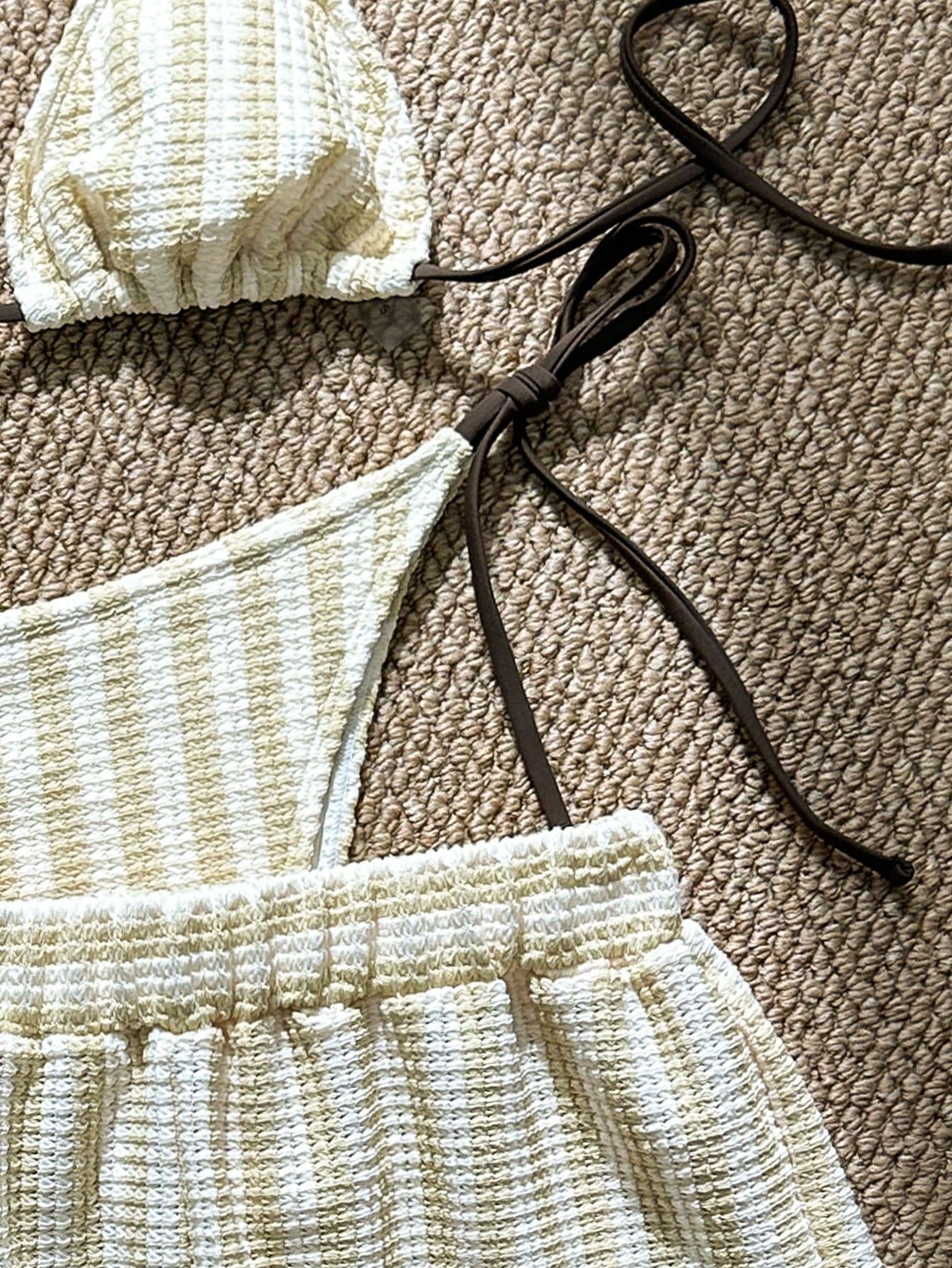 Swim Vcay 3 peças/Conjunto Capa de Crochê de Estilo Boêmio para Maiô Bikini, Saída de Praia