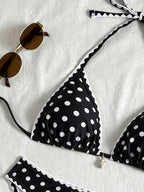 Swim Vcay Conjunto de Maiô Bikini Feminino, Tecido Especial com Design de Alça, Amarração e Costas Abertas, 2 Peças Conjunto de Praia para Férias de Verão
