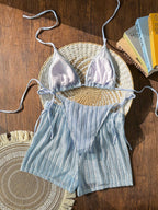 Swim Vcay 3 peças/Conjunto Capa de Crochê de Estilo Boêmio para Maiô Bikini, Saída de Praia