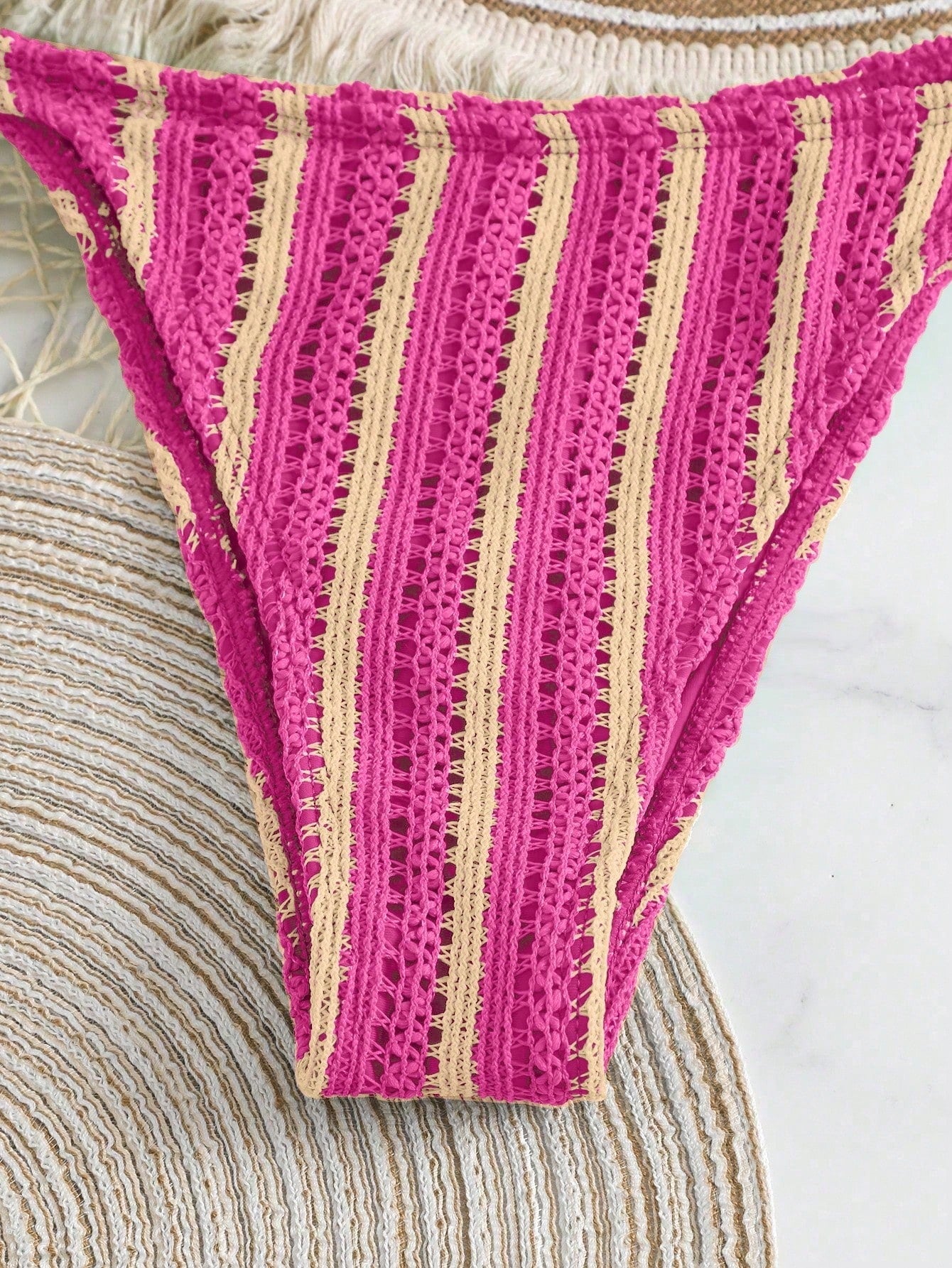 Swim Vcay 3 peças/Conjunto Capa de Crochê de Estilo Boêmio para Maiô Bikini, Saída de Praia