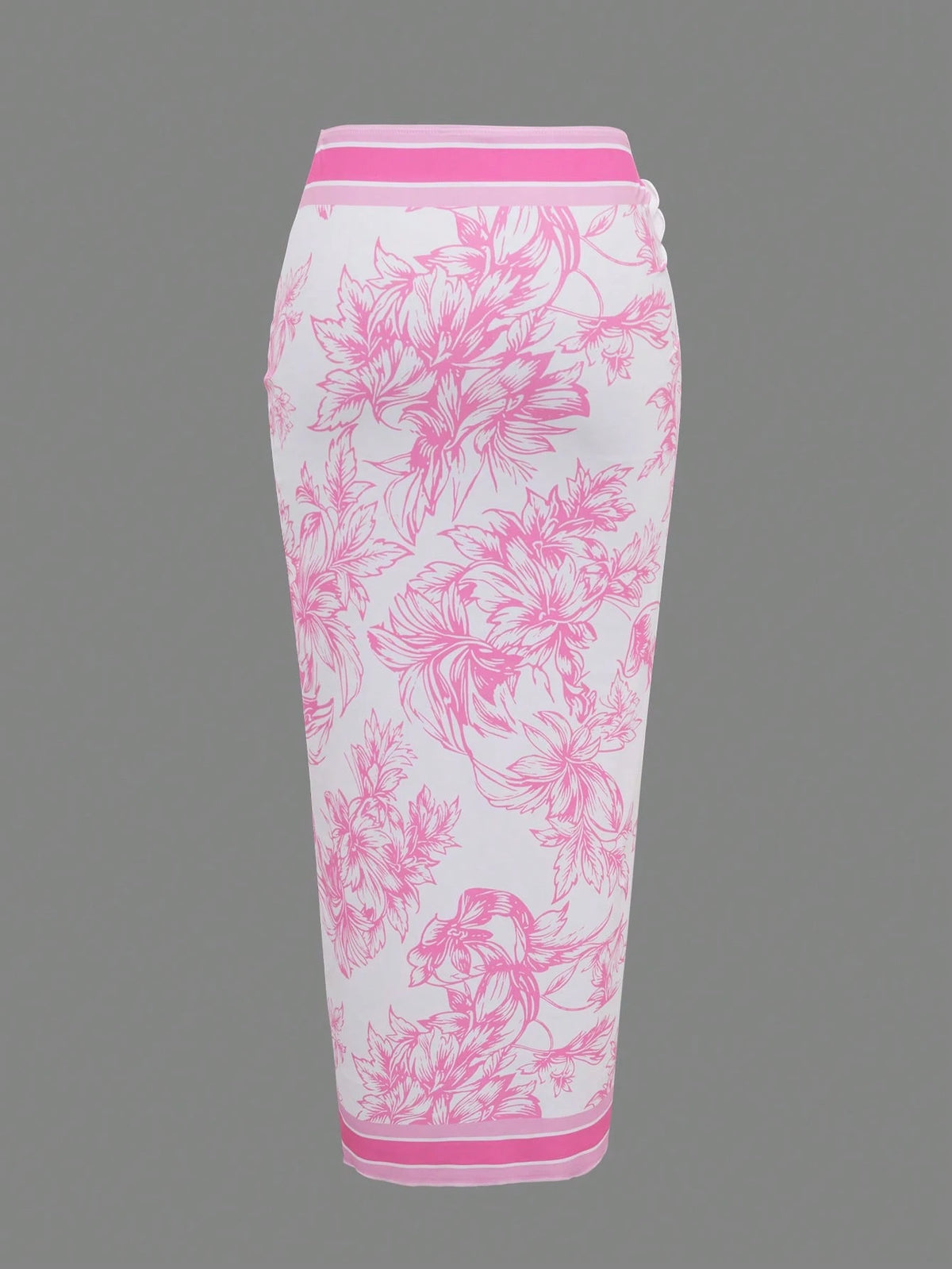 Swim Chiccia Saia com Gola Alta e Estilo Capa de Cor Sólida para Mulheres, com Fenda na Coxa e Decoração de Flor 3D, Verão