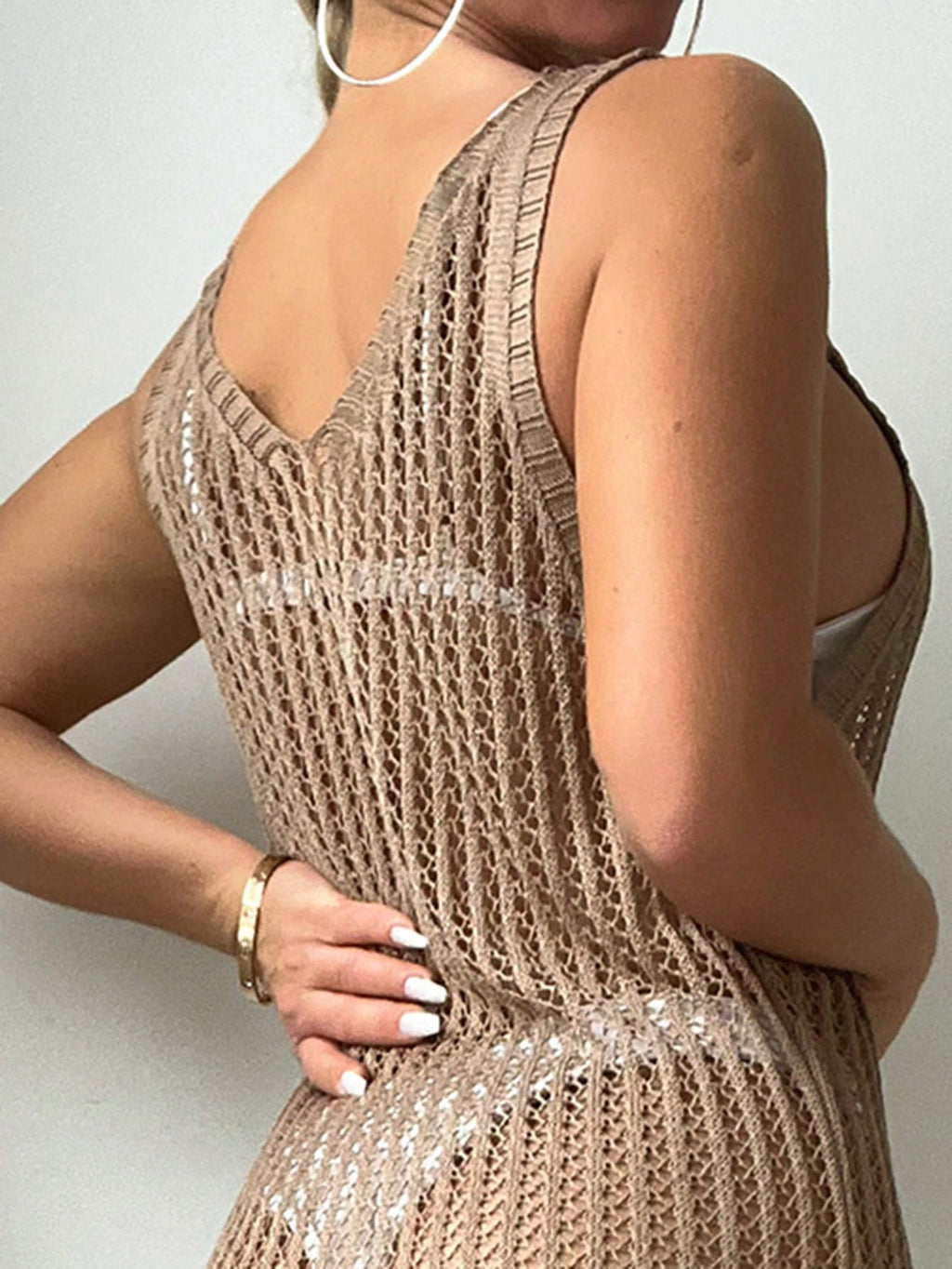 SHEIN Swim Cobertura escavar coxa dividida