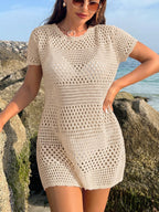 Swim Vcay Roupas de Verão para Mulheres, Vestimenta de Verão Fashionable de Cor Sólida com Recorte Vazado para Mulheres, Estilo de Férias de Verão
