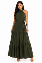 Vestido Longo Feminino Luisa Verde Majestoso