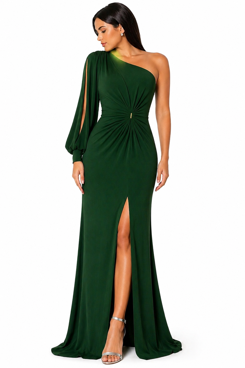 Vestido Sofisticação Clássica Gabriela com Toque Sedutor Verde Olivia