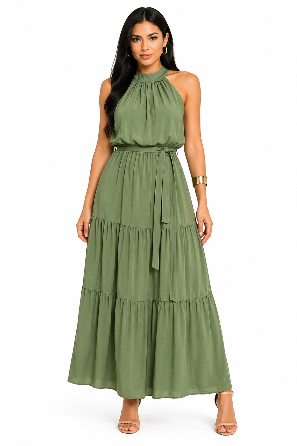 Vestido Longo Feminino Luisa Verde Esmeralda