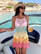 Swim Vcay Roupas de Praia Para Mulheres, Cobertura Simples Colorida Diária Com Alça de Espaguete Vazada para Mulheres, Praia de Verão