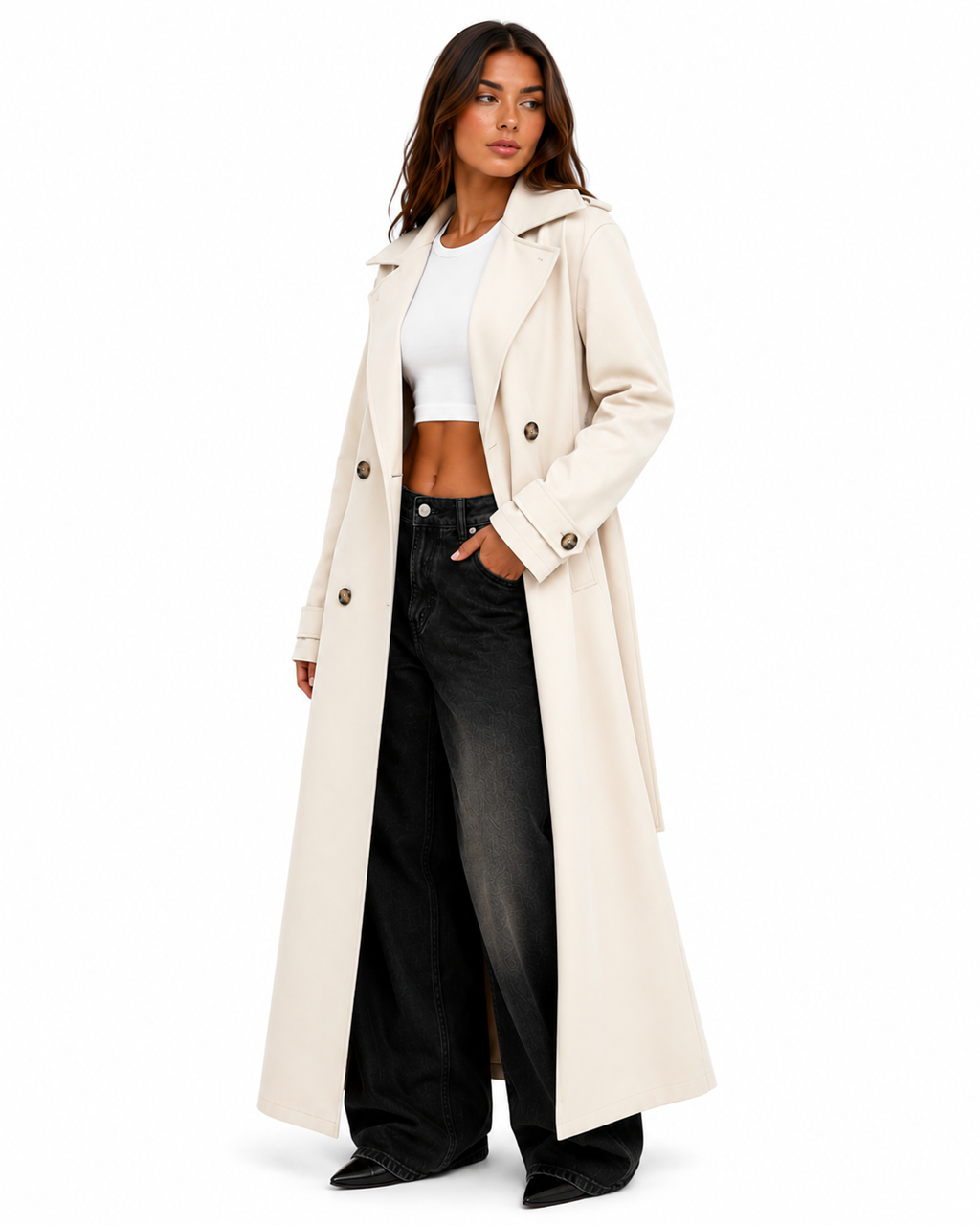 Sobretudo Feminino Longo Siena Off White