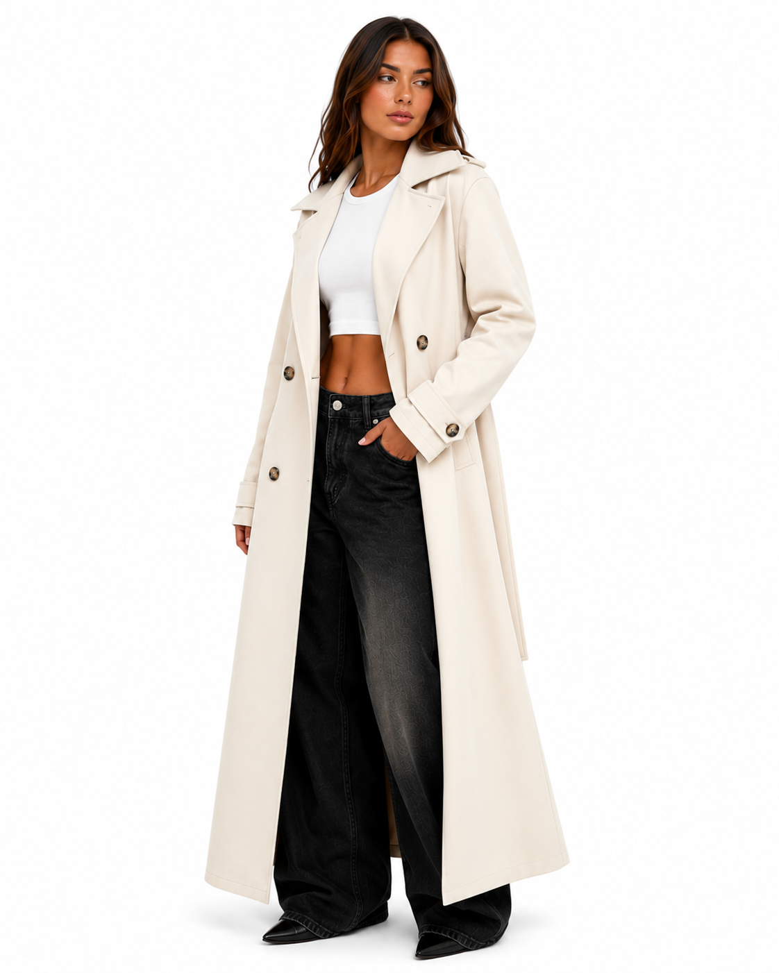 Sobretudo Premium Off White Alongado Feminino