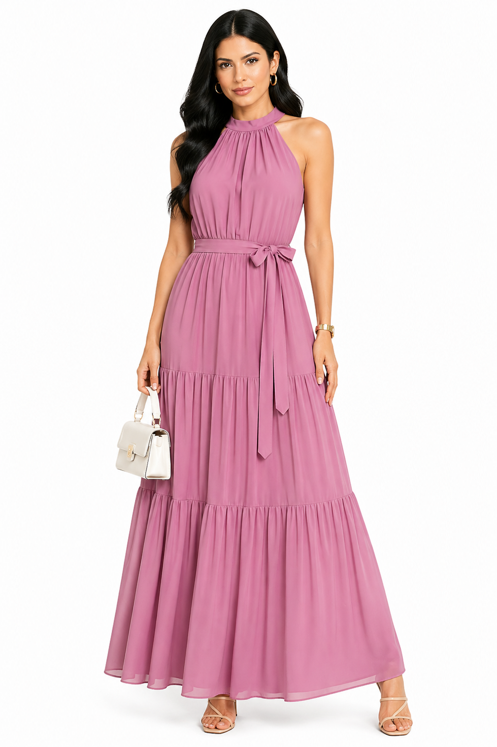 Vestido Longo Feminino Luisa Rosa Encantadora