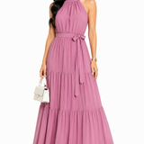 Vestido Longo Feminino Luisa Rosa Encantadora