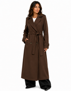 Sobretudo Feminino Longo Elegance Café