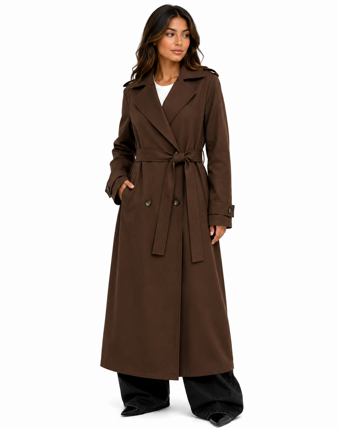 Sobretudo Feminino Longo Elegance Café