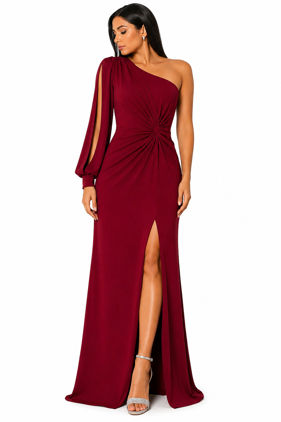Vestido Sofisticação Clássica Gabriela com Toque Sedutor Vinho