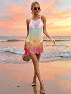 Swim Vcay Roupas de Praia Para Mulheres, Cobertura Simples Colorida Diária Com Alça de Espaguete Vazada para Mulheres, Praia de Verão