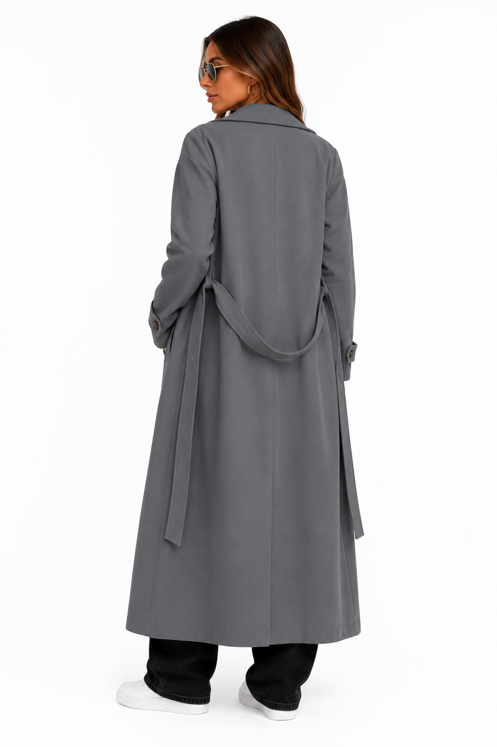 Sobretudo Premium Cinza Alongado Feminino