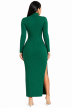 Vestido Longo Elegância Minimalista Valentina Verde