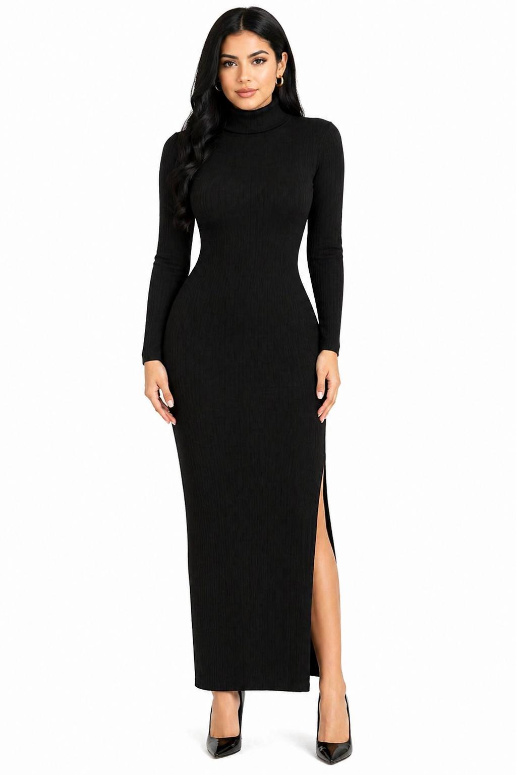 Vestido Longo Elegância Minimalista Valentina Preto