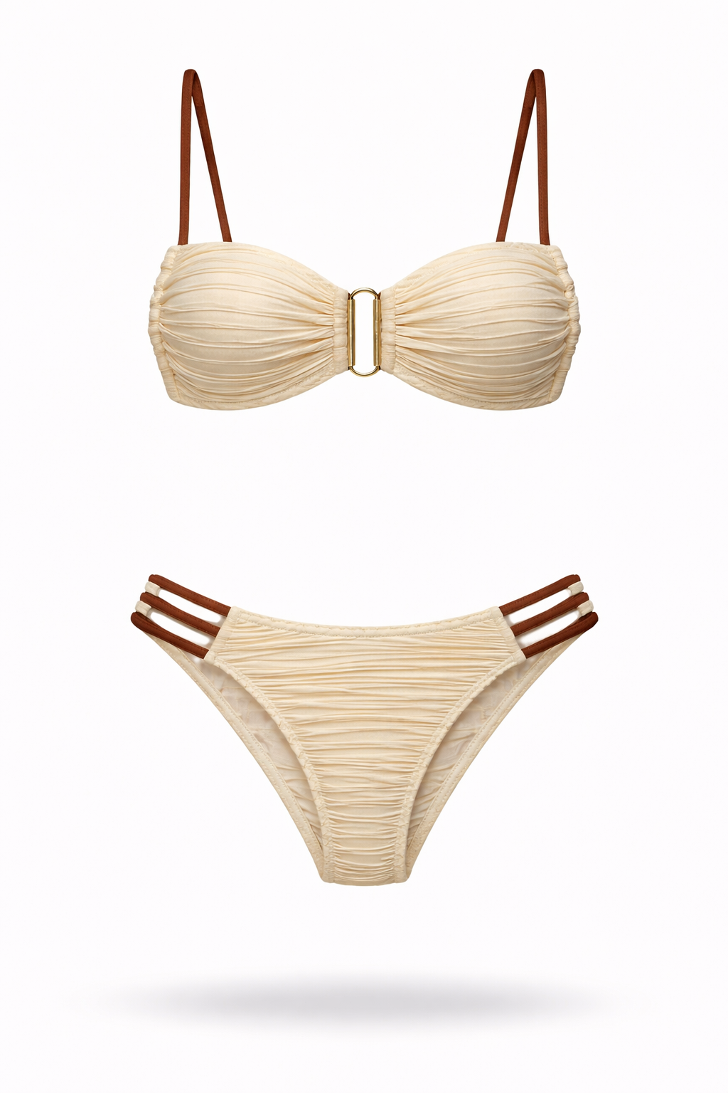 Biquíni Oceano Safira – Top Estruturado com Detalhe U e Calcinha Strappy