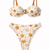 Biquíni Melina – Estilo Tropical com Toque Dourado de Sofisticação