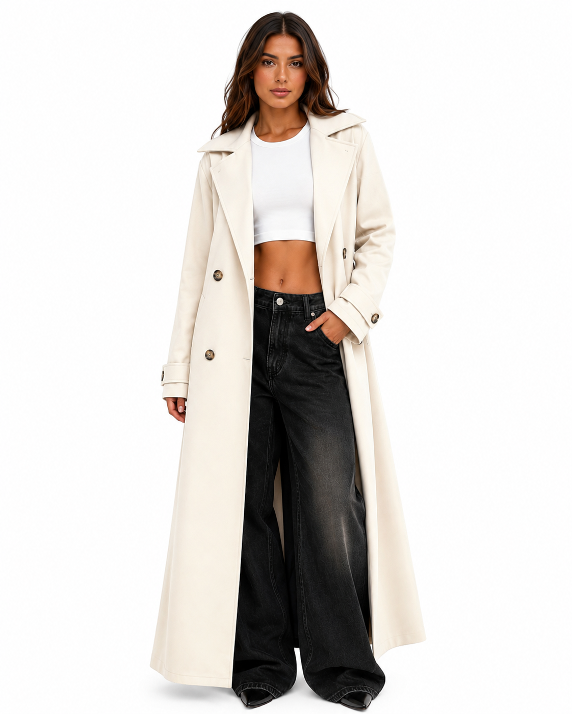 Sobretudo Feminino Longo Siena Off White