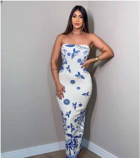 Vestido Bianca – Glamour Clássico com Estampa Exclusiva