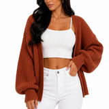 Cardigan Tricot Premium Terracota Oversized