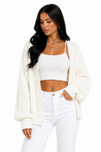 Cardigan Tricot Premium Off White Oversized
