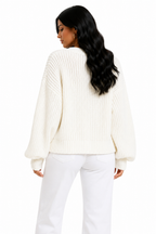 Cardigan Tricot Premium Off White Oversized