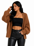 Cardigan Tricot Premium Caramelo Oversized