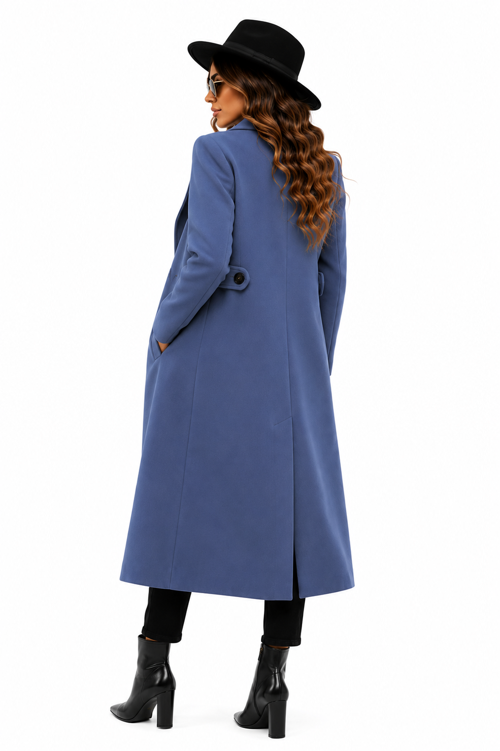 Sobretudo Premium Azul Alongado Feminino