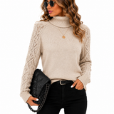Blusa Tricot Gola Alta Nude Feminina