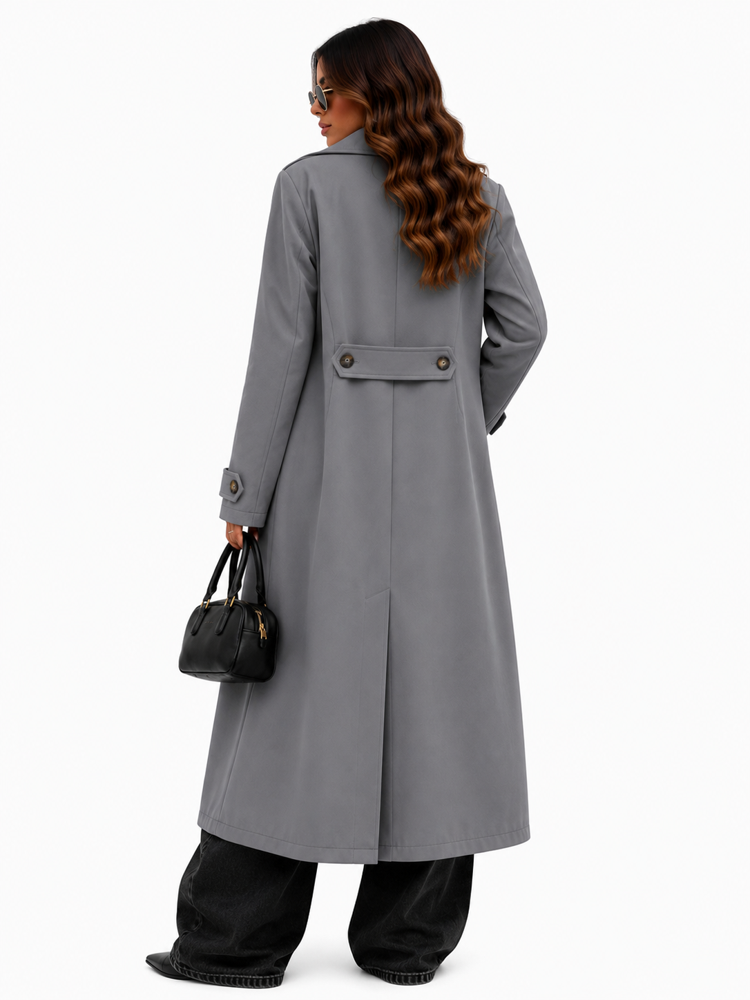 Sobretudo Premium Cinza Alongado Feminino