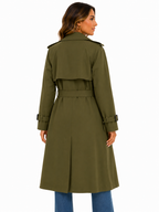 Sobretudo Feminino Amanda | Trench Coat Térmico Forrado com Cinto