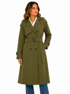 Sobretudo Feminino Amanda | Trench Coat Térmico Forrado com Cinto