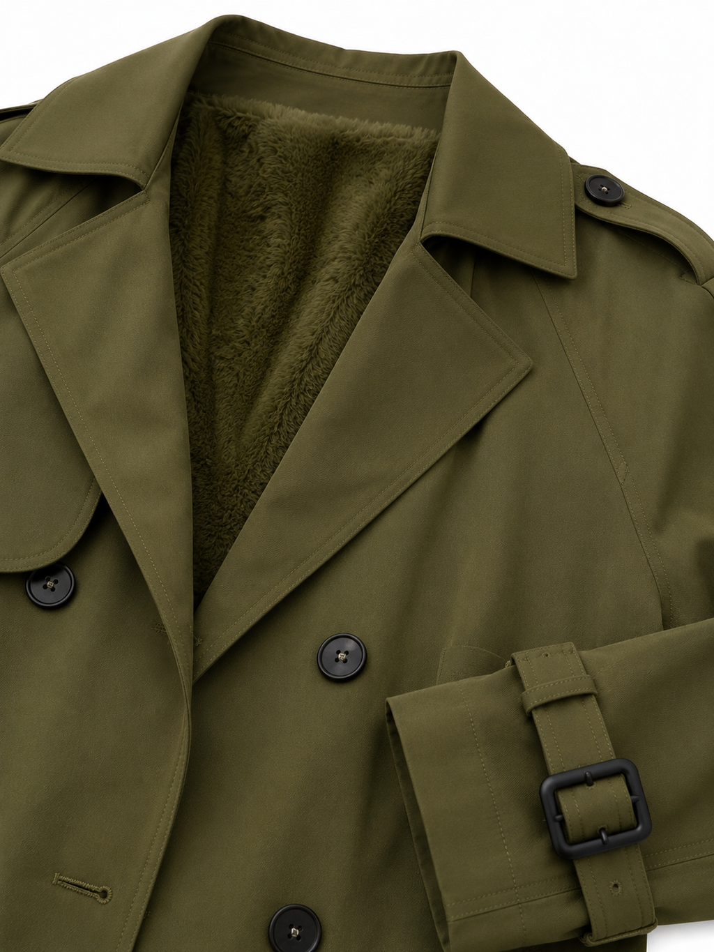 Sobretudo Feminino Amanda | Trench Coat Térmico Forrado com Cinto