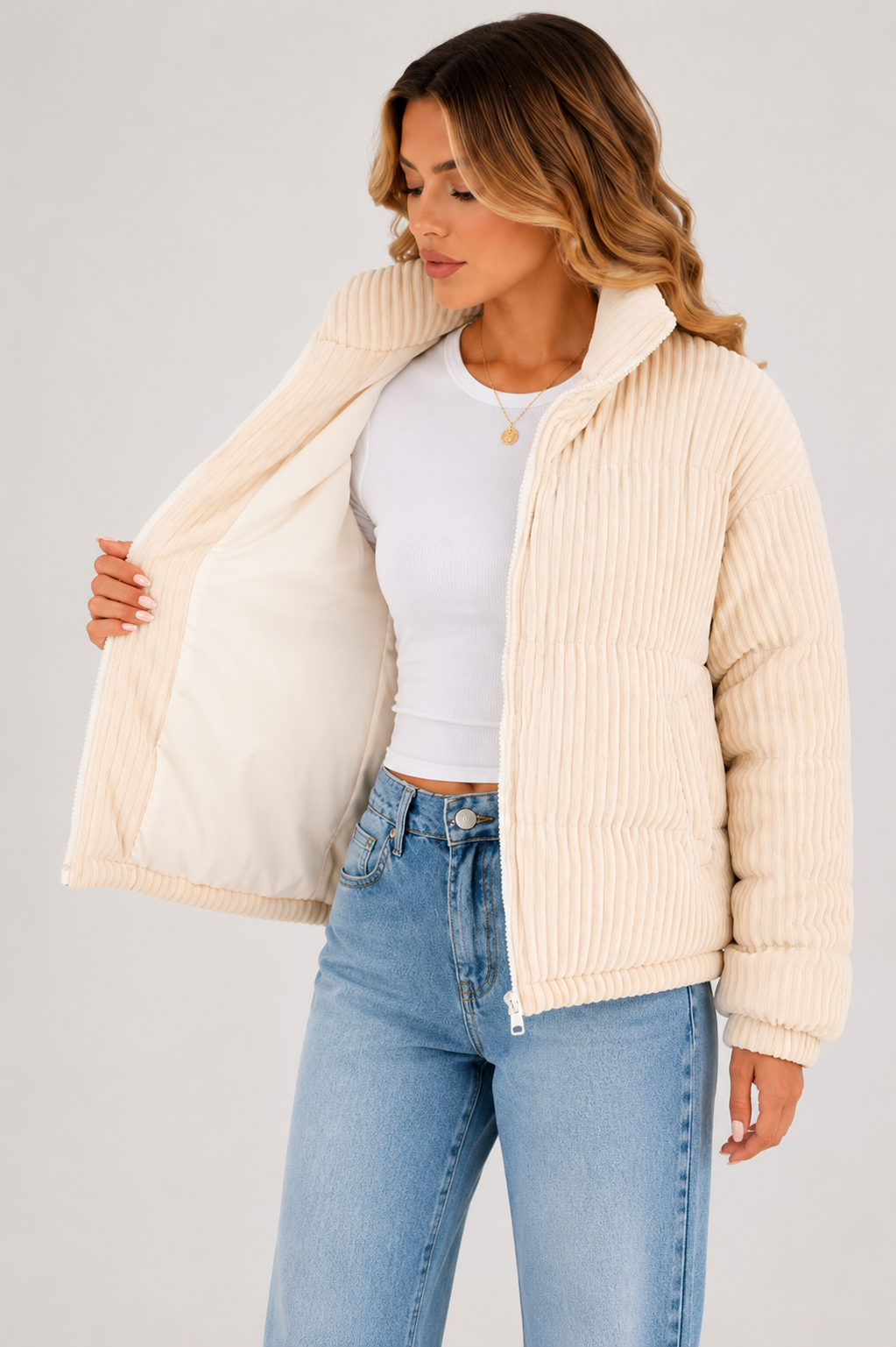 Jaqueta Puffer Feminina Neve Urbana